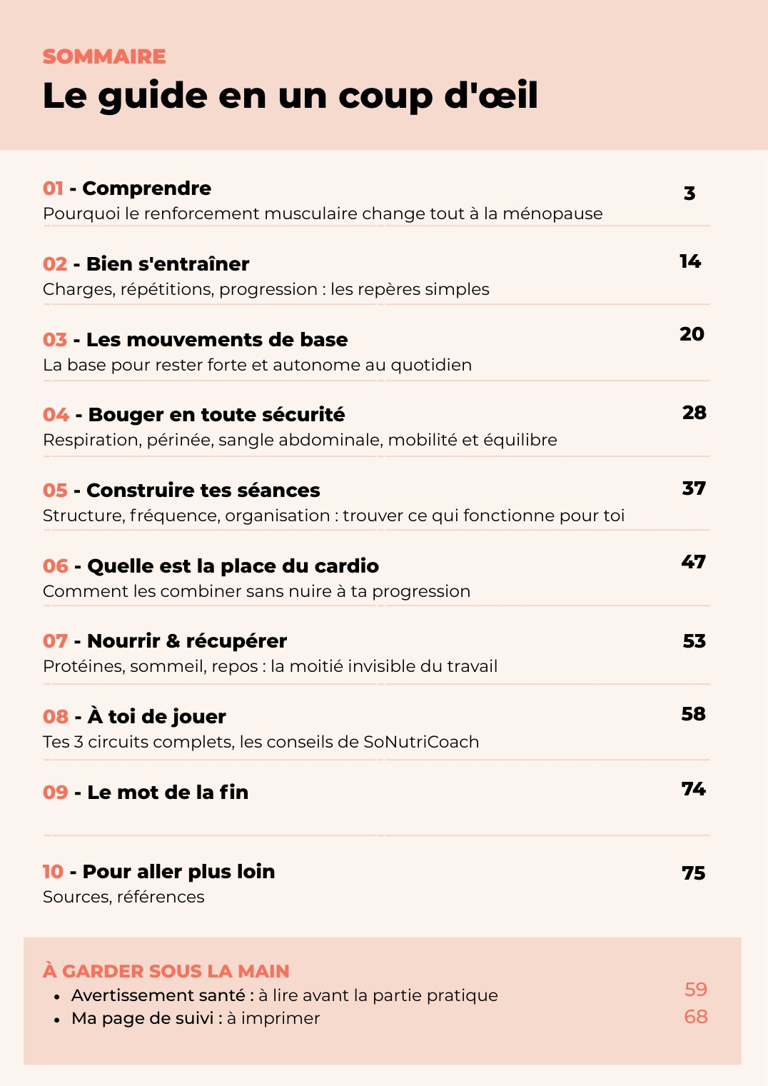 Aperçu du guide Le renforcement musculaire à la ménopause — page 2 sur 5